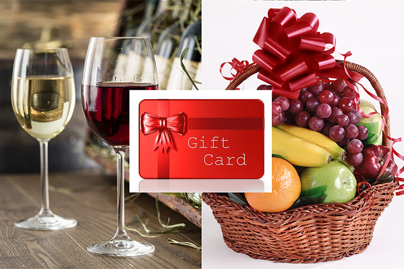gift vouches fruit baskets and wine boxes
